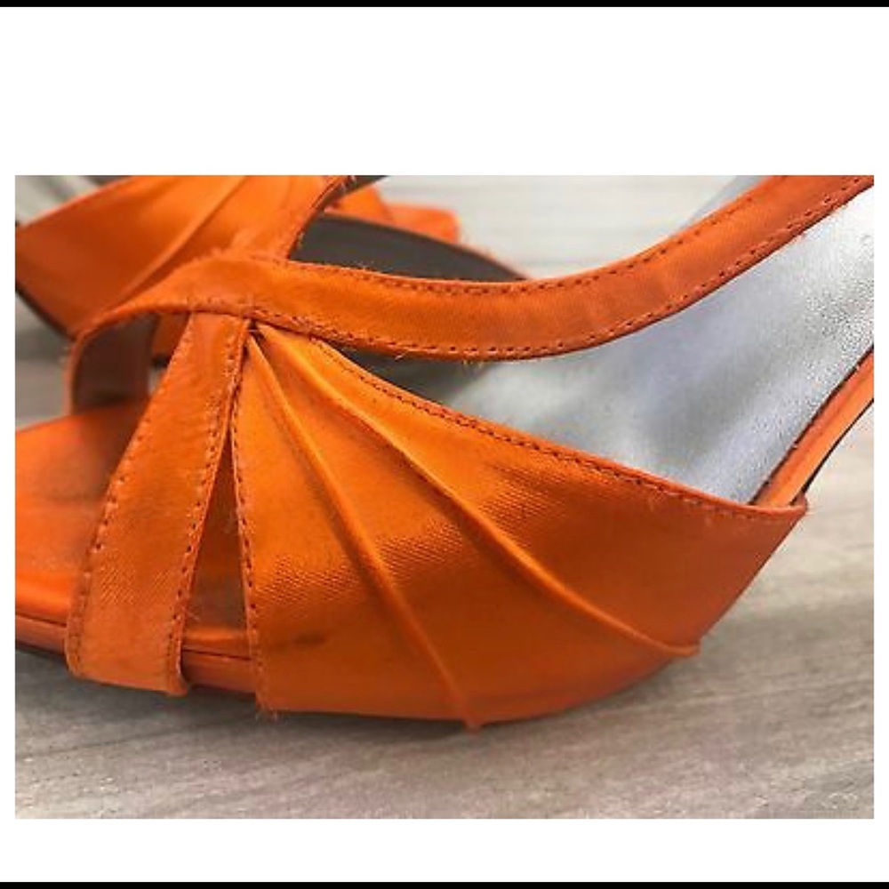 Orange prom bridesmaid slingback size nine heels